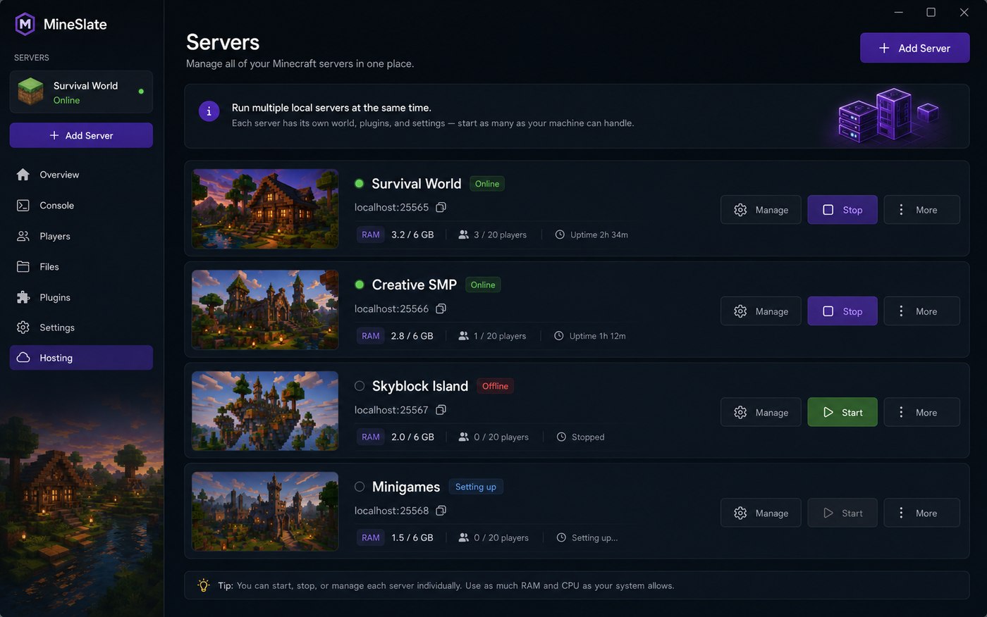 MineSlate multi-server manager